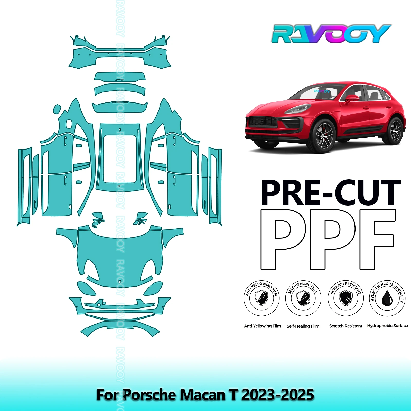 8.5Mil Precut PPF Paint Protection Film Full Vehicle Clear Bra For Porsche Macan T 2023-2025
8.5Mil Precut PPF Paint Protection Film Full Vehicle Clear Bra For Porsche Macan T 2023-2025