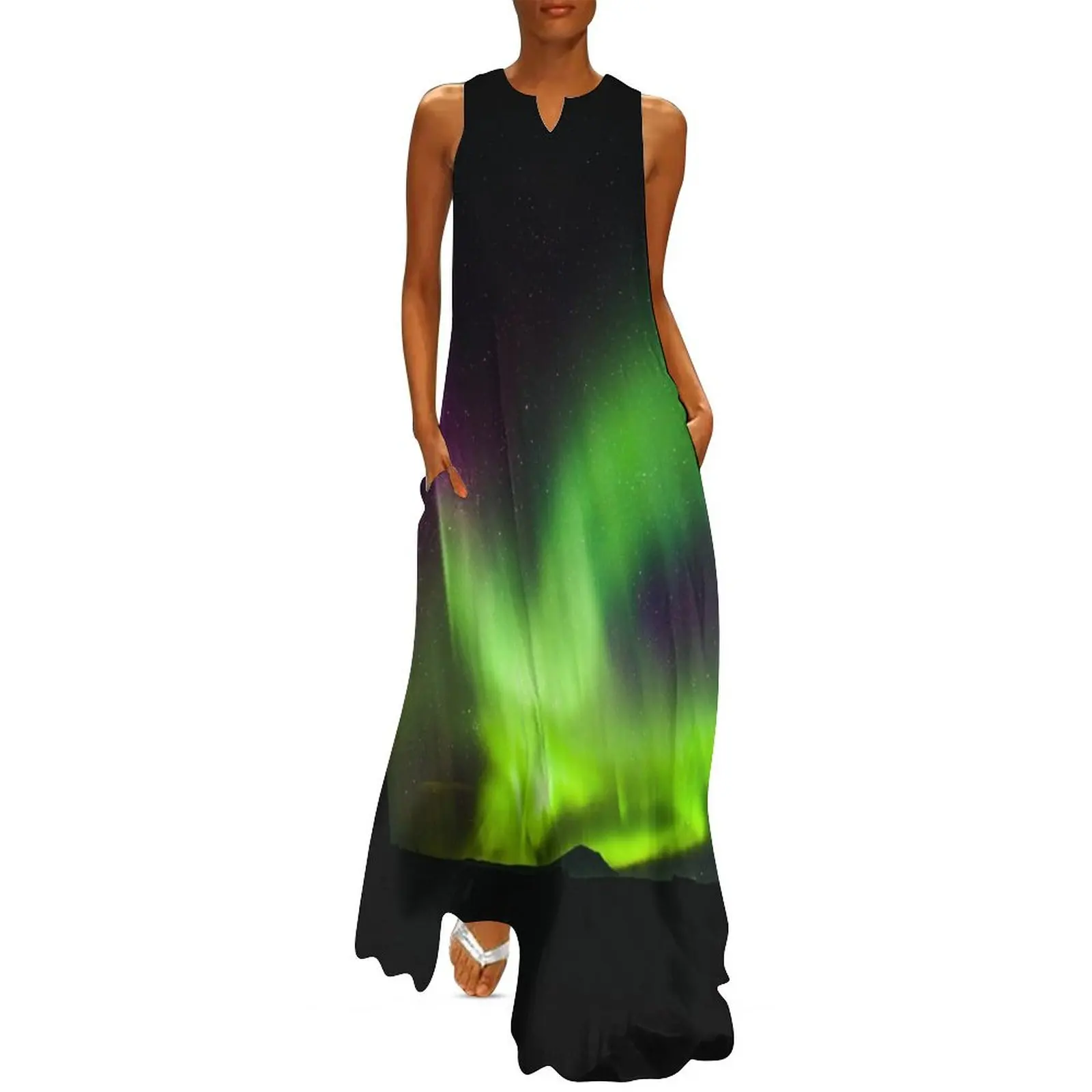 Northern Lights, Purple and Green, Night Sky, Stars, Alaska, Winter Long Dress Elegant gown evening dress woman ceremony dresses
Northern Lights, Purple and Green, Night Sky, Stars, Alaska, Winter Long Dress Elegant gown evening dress woman ceremony dresses