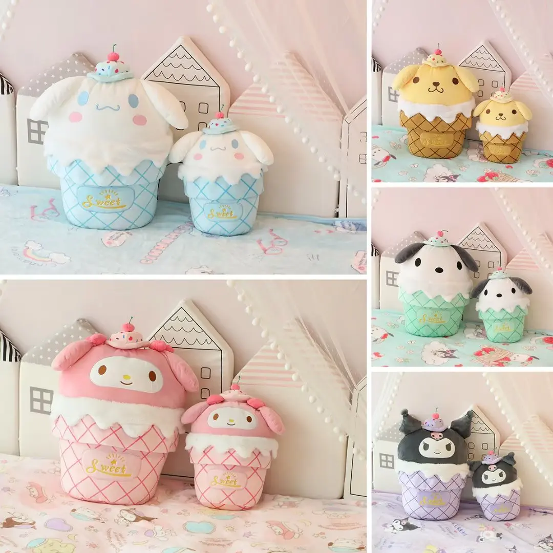 Милая Sanrio Cinnamoroll My Melody плюшевая игрушка в форме мороженого, мультяшная аниме Подушка Kuromi, одеяло, рождественский подарок для девочки
Милая Sanrio Cinnamoroll My Melody плюшевая игрушка в форме мороженого, мультяшная аниме Подушка Kuromi, одеяло, рождественский подарок для девочки