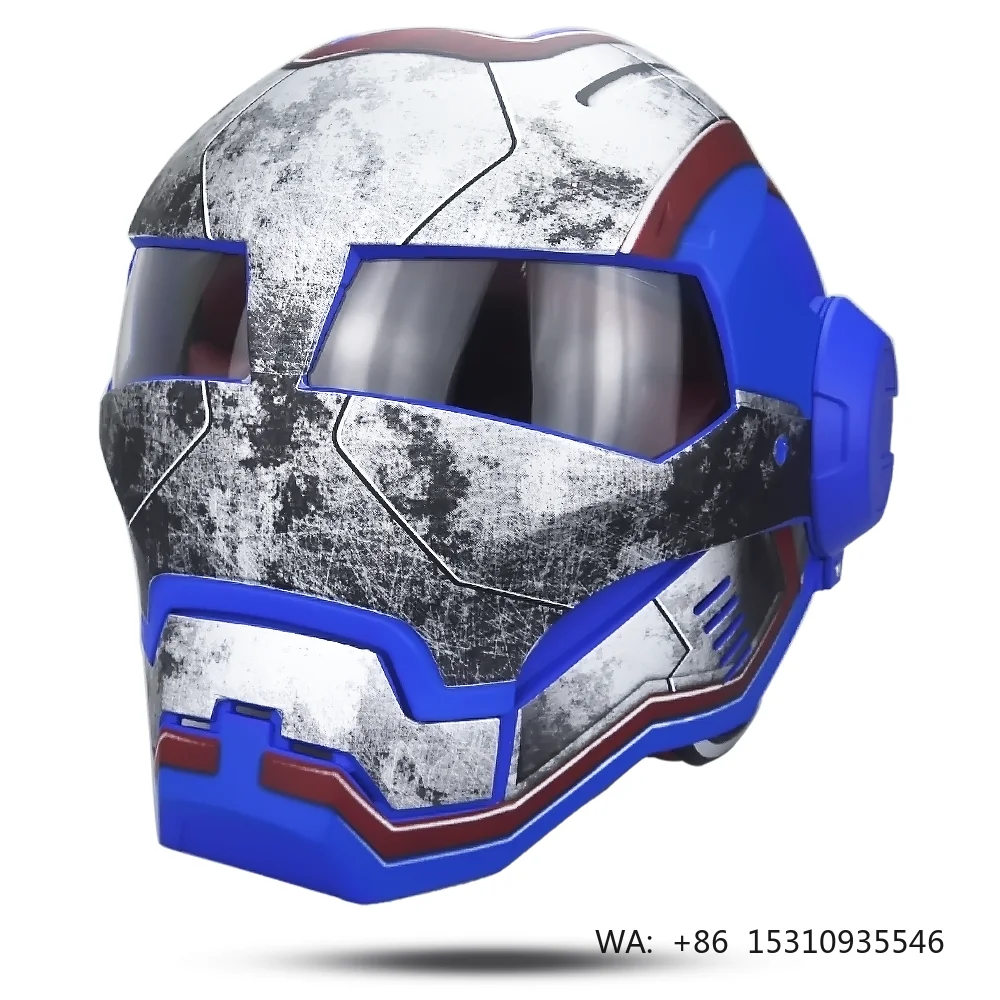 Masei 601 Iron Patriot Helmetss Motocicleta Capacete, Lente Dupla, Viseira Interior, Personalized Helmets Blue Cascos Para Moto
Masei 601 Iron Patriot Helmetss Motocicleta Capacete, Lente Dupla, Viseira Interior, Personalized Helmets Blue Cascos Para Moto