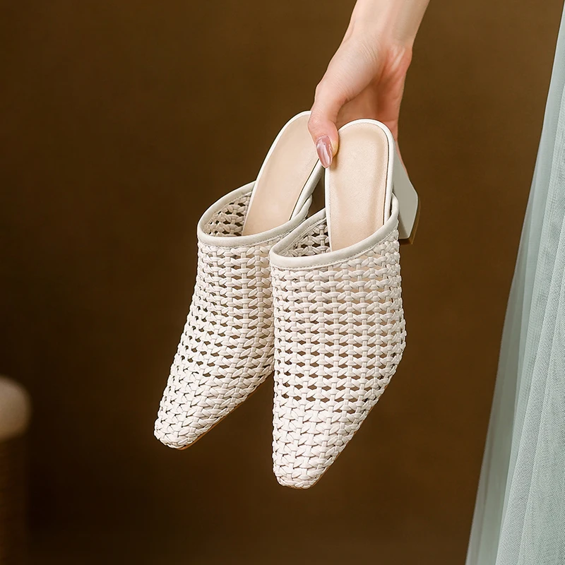 2026 New Hot Sale Braided Mules Women Covered Toe Breathable High Thick Heels Slippers Ladies Office Shoes Party Dating Sandals
2026 New Hot Sale Braided Mules Women Covered Toe Breathable High Thick Heels Slippers Ladies Office Shoes Party Dating Sandals
