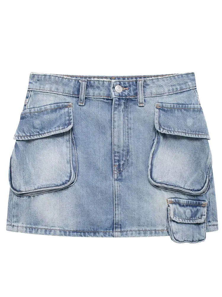 2024 new women's clothing European and American style simple versatile workwear style multi-pocket decorative denim skirt
2024 new women's clothing European and American style simple versatile workwear style multi-pocket decorative denim skirt
