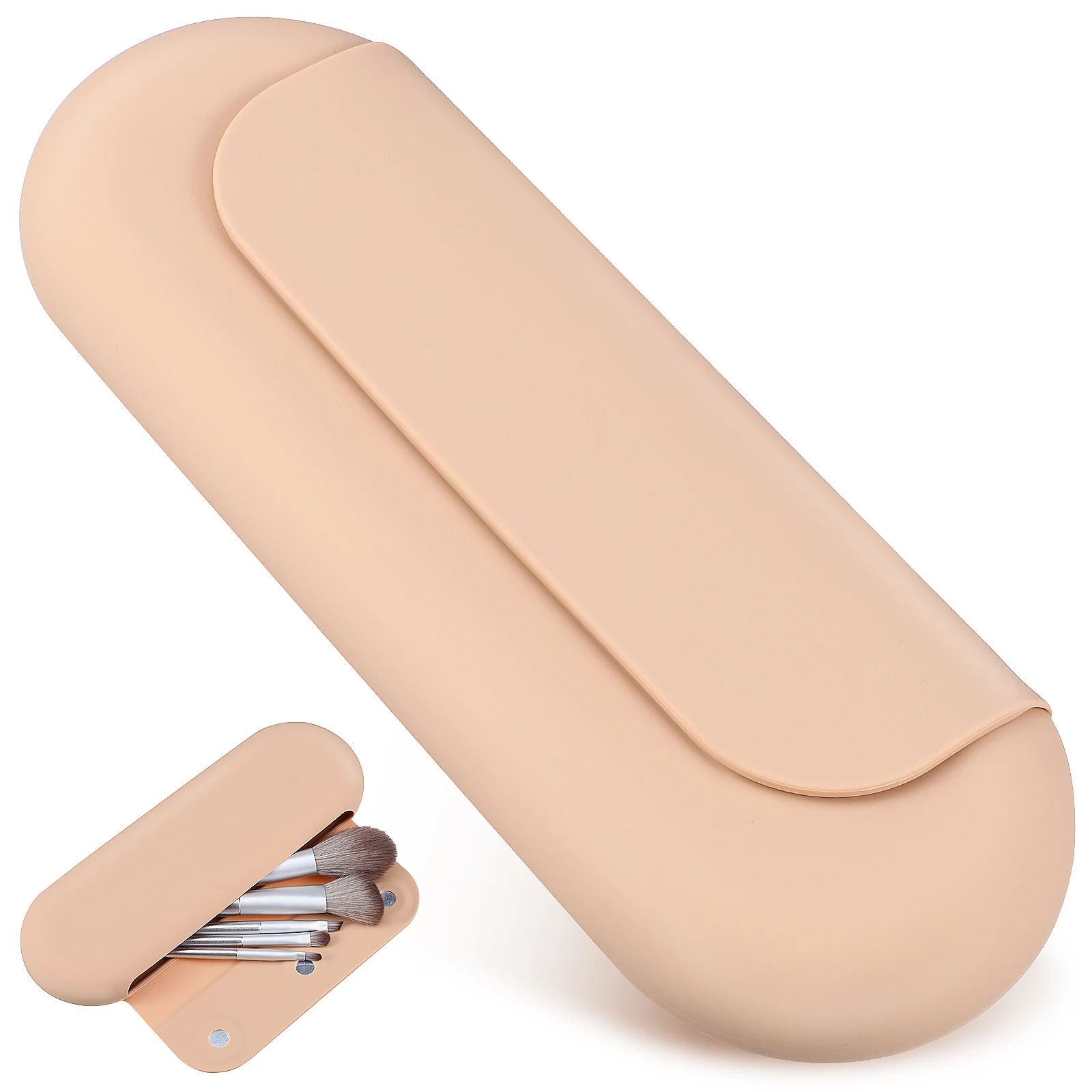 1Pc Silicone Makeup Brush Box Deep Khaki Magnetic Closure Large Mouth Portable Travel Vanity Pouch Lightweight Flexible Storage
1Pc Silicone Makeup Brush Box Deep Khaki Magnetic Closure Large Mouth Portable Travel Vanity Pouch Lightweight Flexible Storage