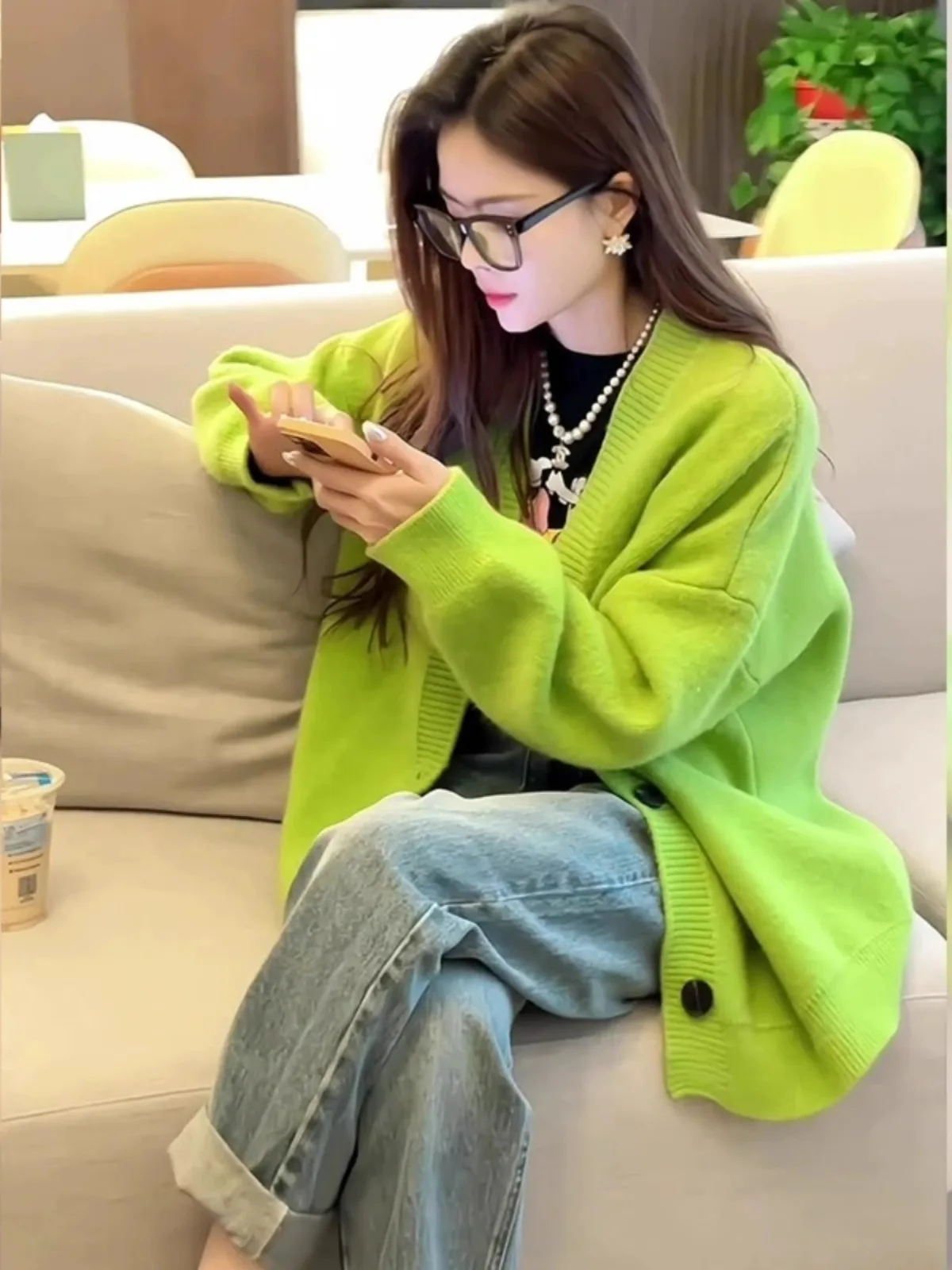 Spring Autumn Women's Knitted Cardigan Sweater Jaet ort een Outerwear V-ne Commute Sle 2024 New Arrival
Spring Autumn Women's Knitted Cardigan Sweater Jaet ort een Outerwear V-ne Commute Sle 2024 New Arrival