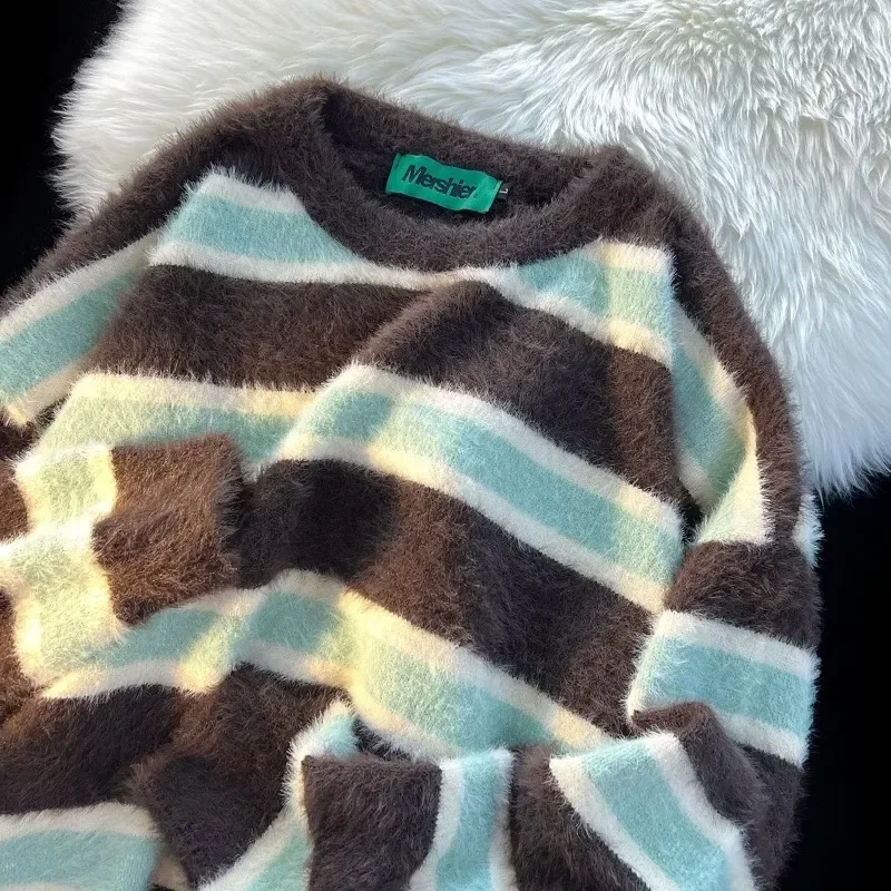 Y2k Striped Pullover Round Neck Sweater Women's Spring And Autumn Loose Korean Vintage Knitted Sweater Men's Couple Clothing
Y2k Striped Pullover Round Neck Sweater Women's Spring And Autumn Loose Korean Vintage Knitted Sweater Men's Couple Clothing