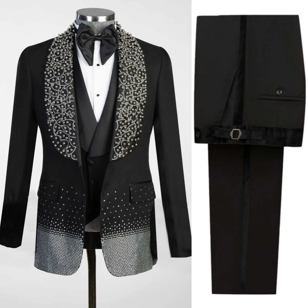 Stylish Man Tuxedos 3 Pcs Jacket Vest Pant Wedding Suit Luxury Beaded Shawl Lapel Slim Fit For Groom Prom Customized
Stylish Man Tuxedos 3 Pcs Jacket Vest Pant Wedding Suit Luxury Beaded Shawl Lapel Slim Fit For Groom Prom Customized