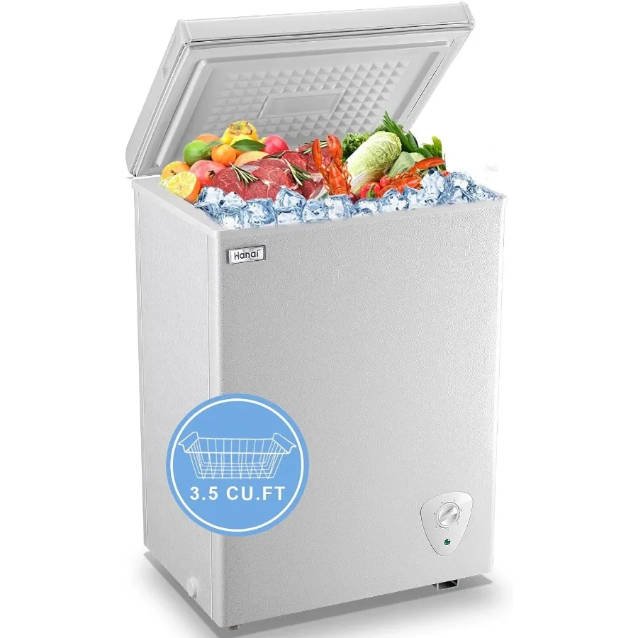 Compact Chest Freezer for Apartments and Kitchens with 3.5 Cu.Ft Capacity Black Free-Standing Top-Opening Design Adjustable The
Compact Chest Freezer for Apartments and Kitchens with 3.5 Cu.Ft Capacity Black Free-Standing Top-Opening Design Adjustable The