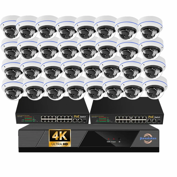 JIANVISION High Quality 4K IP NVR 32-Channel Security Camera System POE Motion Detection Built-in Mic Wide Angle Night Vision
JIANVISION High Quality 4K IP NVR 32-Channel Security Camera System POE Motion Detection Built-in Mic Wide Angle Night Vision