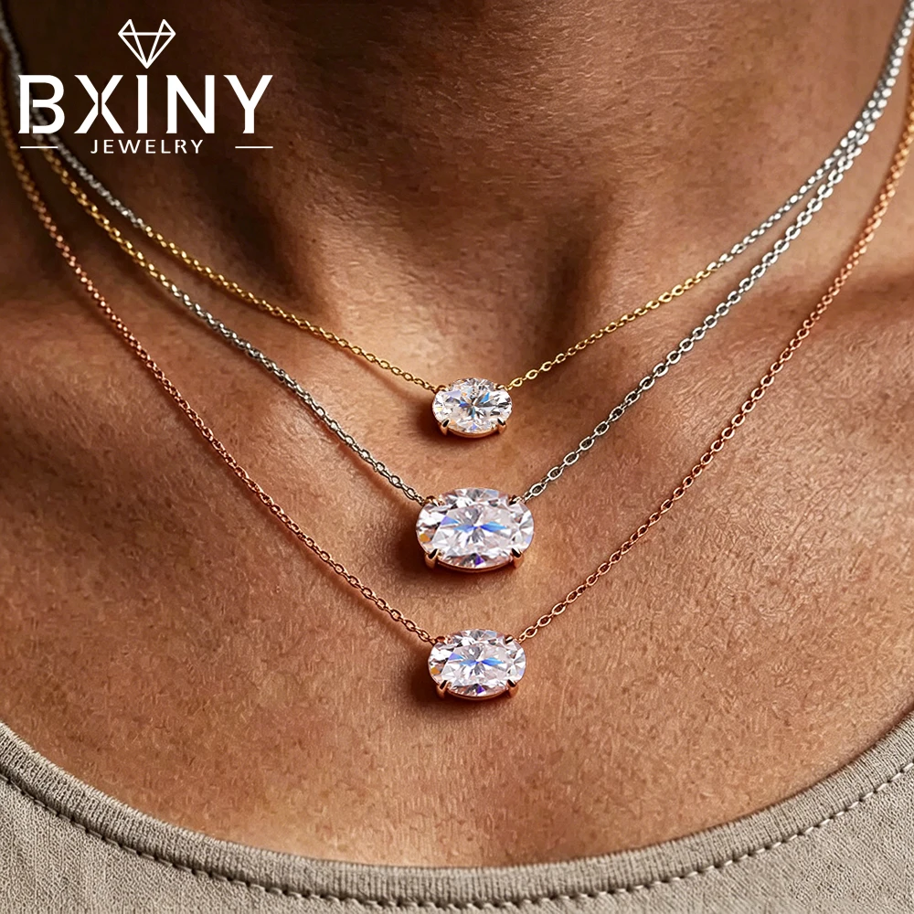 BXINY 1-3CT East West Oval Cut Moissanite Necklace 925 Sterling Silver Solitaire Diamond Pendant for Women Fine Jewelry Gift GRA
BXINY 1-3CT East West Oval Cut Moissanite Necklace 925 Sterling Silver Solitaire Diamond Pendant for Women Fine Jewelry Gift GRA
