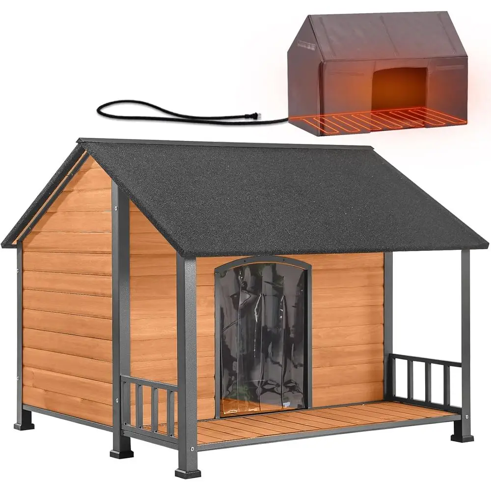 Large Insulated Wooden Dog House with Heated Pad, Waterproof Roof, and Raised Porch for Medium to Large Dogs in Winter
Large Insulated Wooden Dog House with Heated Pad, Waterproof Roof, and Raised Porch for Medium to Large Dogs in Winter