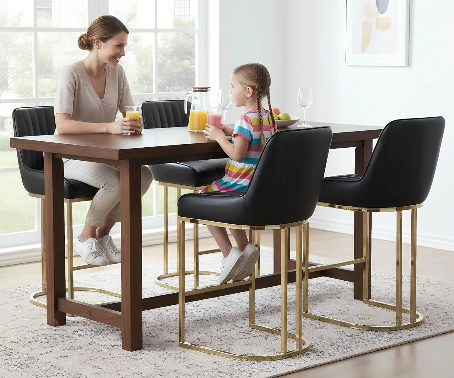 Black Leather Bar Stools Set of 4 Modern Counter Stools with Gold Legs 26 Inch Counter Height Bar Stools Upholstered Kitchen Isl
Black Leather Bar Stools Set of 4 Modern Counter Stools with Gold Legs 26 Inch Counter Height Bar Stools Upholstered Kitchen Isl