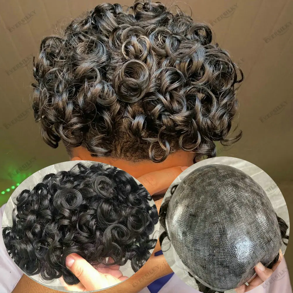 20mm Curly Men's Hairpiece Super Durable Full Skin Injection PU Toupee Human Hair 1b40 1b80Grey Black Capillary Male Hair System
20mm Curly Men's Hairpiece Super Durable Full Skin Injection PU Toupee Human Hair 1b40 1b80Grey Black Capillary Male Hair System