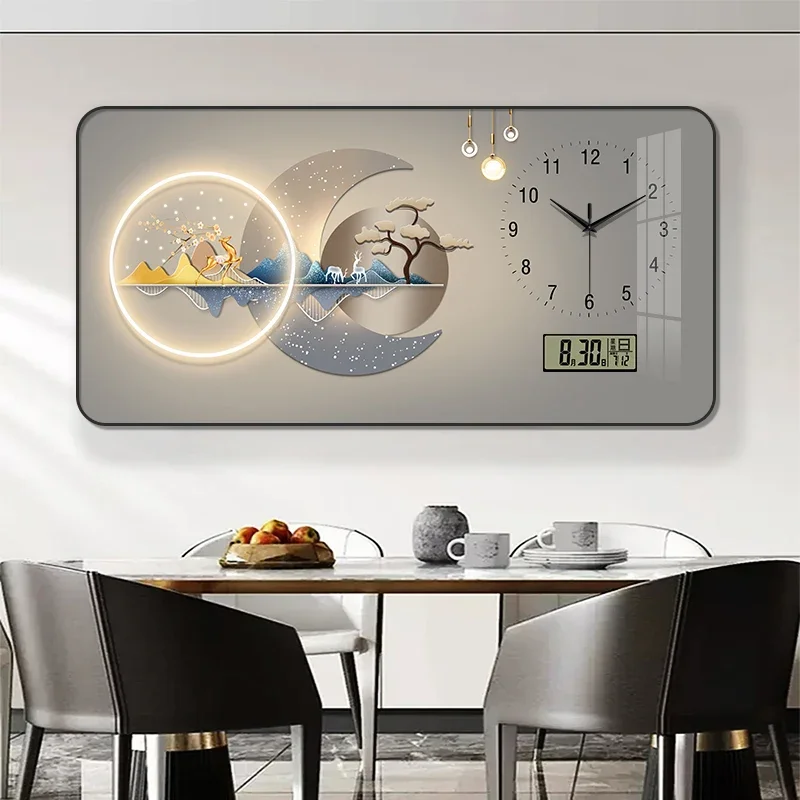 Nordic Light Luxury Clock Wall Clock Living Room and Restaurant Decoration Painting Light and Shadow Elk Perpetual Calendar
Nordic Light Luxury Clock Wall Clock Living Room and Restaurant Decoration Painting Light and Shadow Elk Perpetual Calendar