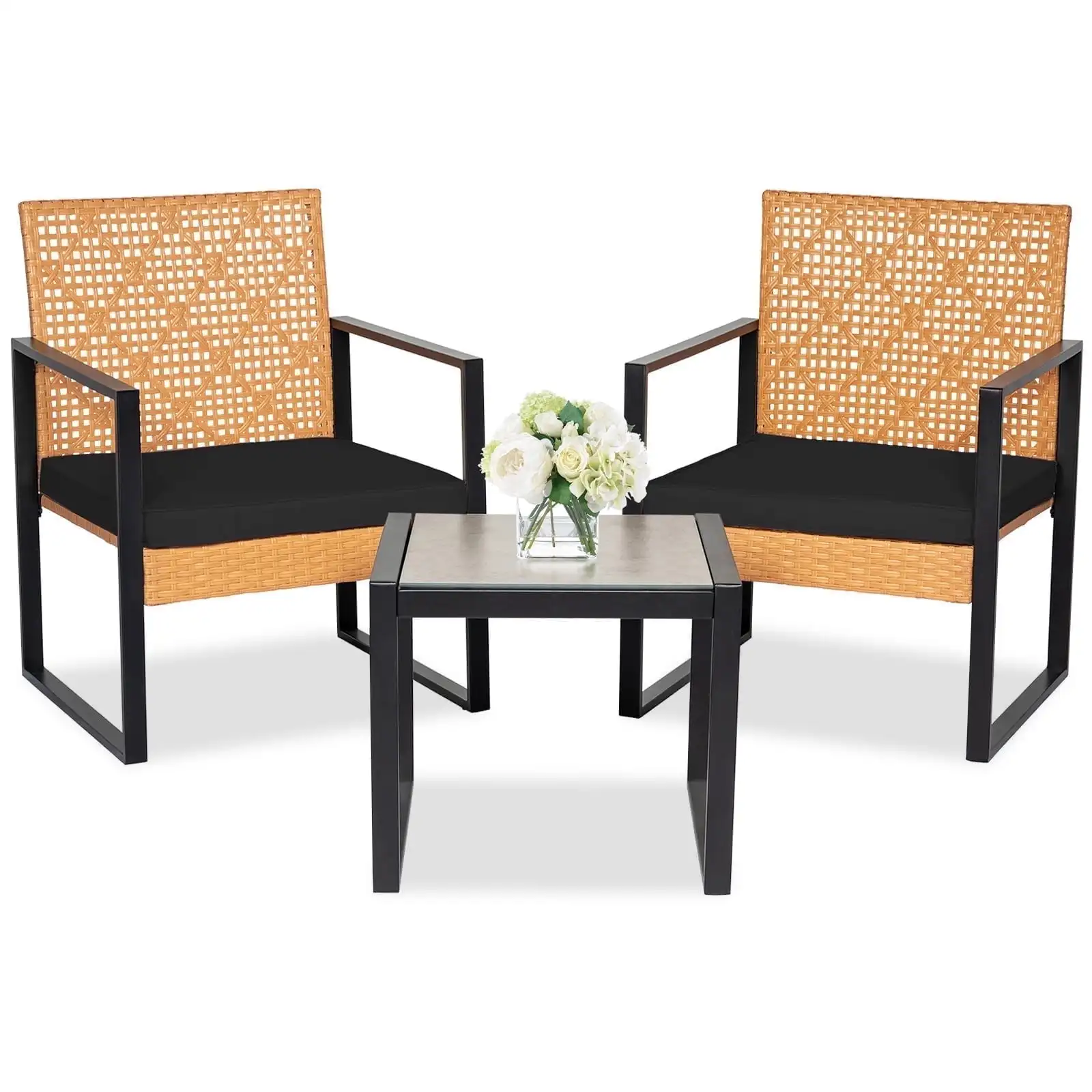 3 Piece Wicker Patio Furniture Set, Outdoor Conversation Bistro Sets, Modern Rattan Patio Set Patio Porch Chairs
3 Piece Wicker Patio Furniture Set, Outdoor Conversation Bistro Sets, Modern Rattan Patio Set Patio Porch Chairs