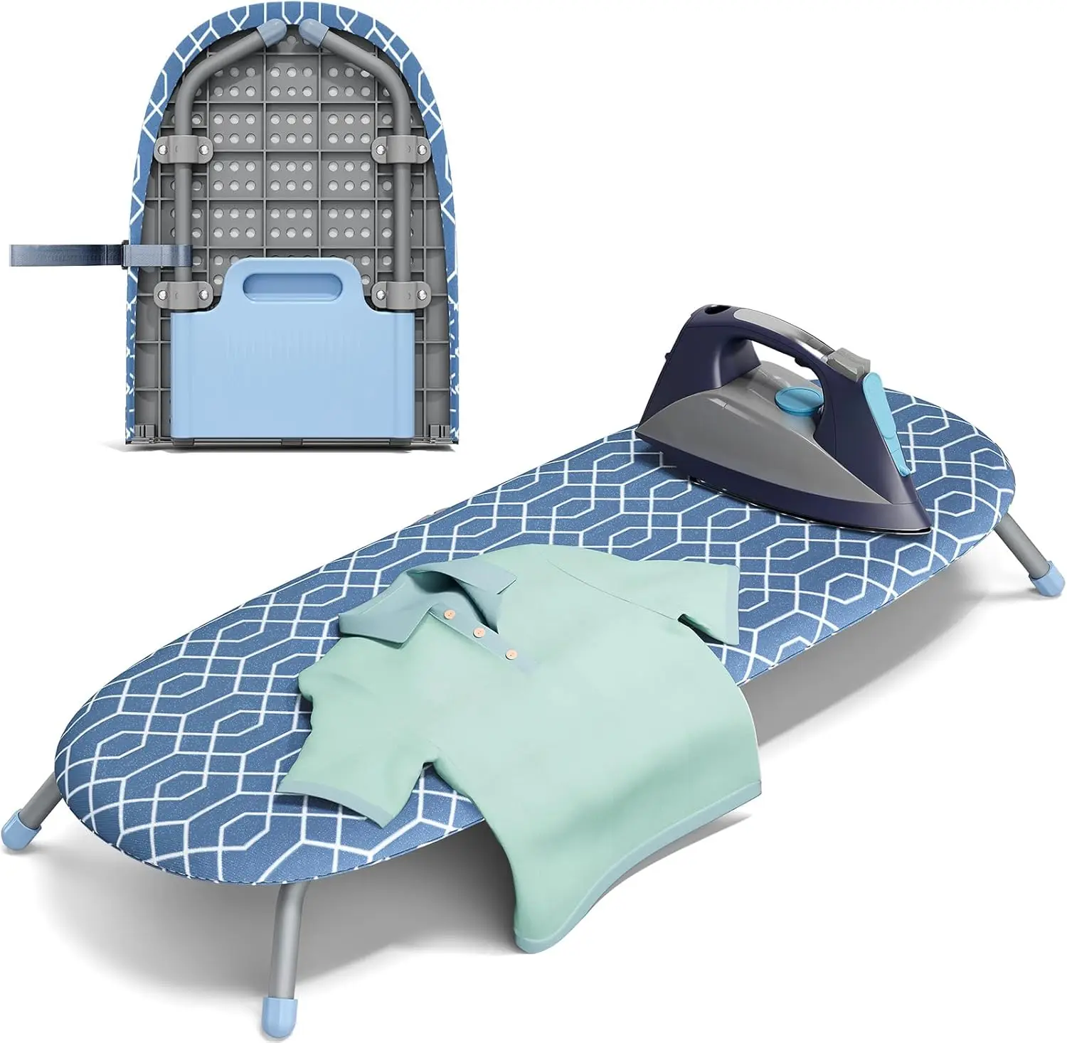 Компактная складная гладильная доска с нескользящими ножками, портативная, для дома, путешествий, общежитий, синего цвета
Компактная складная гладильная доска с нескользящими ножками, портативная, для дома, путешествий, общежитий, синего цвета