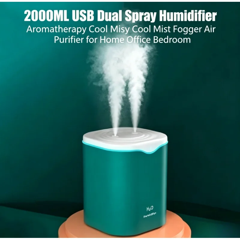 2000ML USB Dual Spray Humidifier Aromatherapy Cool Mist Fogger Air Purifier for Home Office Bedroom
2000ML USB Dual Spray Humidifier Aromatherapy Cool Mist Fogger Air Purifier for Home Office Bedroom