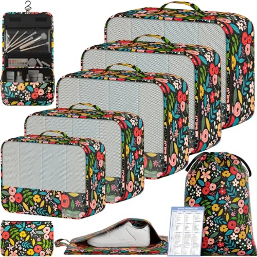 Набор из 9 органайзеров для упаковки вещей с листом для ведения учета, компактные органайзеры для путешествий из полиэстера, разноцветные, для организации багажа
Набор из 9 органайзеров для упаковки вещей с листом для ведения учета, компактные органайзеры для путешествий из полиэстера, разноцветные, для организации багажа