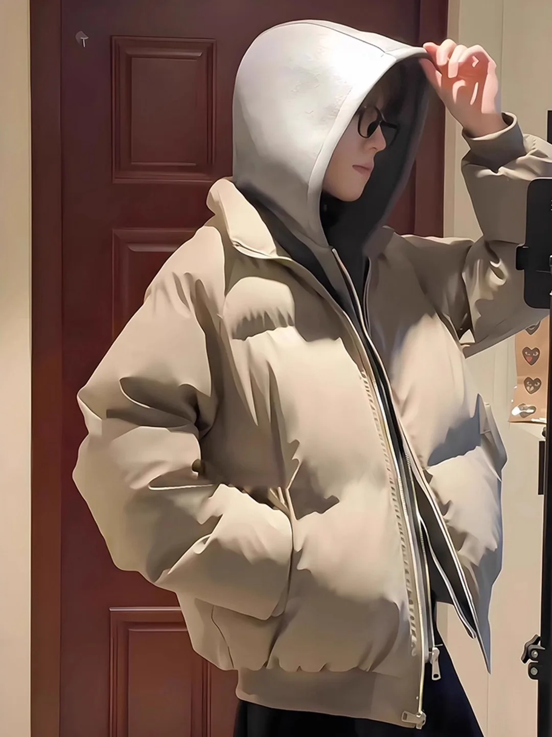 American Sle ort PU Leather down Jaet Men's Thiened Warm Hooded Cotton Outerwear Thiened Bread Sle Faionable
American Sle ort PU Leather down Jaet Men's Thiened Warm Hooded Cotton Outerwear Thiened Bread Sle Faionable