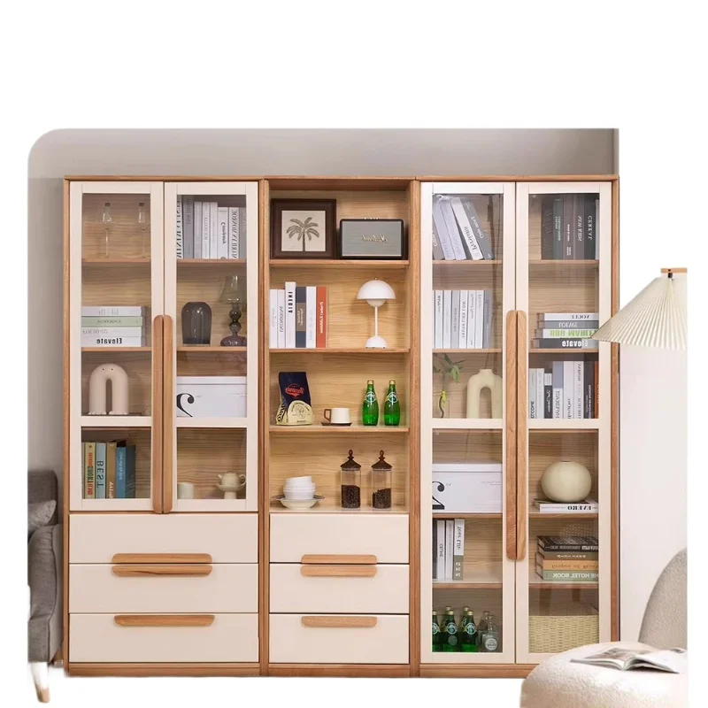 Multifunctional solid wood bookcase, living room display cabinet is displayed against the storage wall, multi-layer
Multifunctional solid wood bookcase, living room display cabinet is displayed against the storage wall, multi-layer