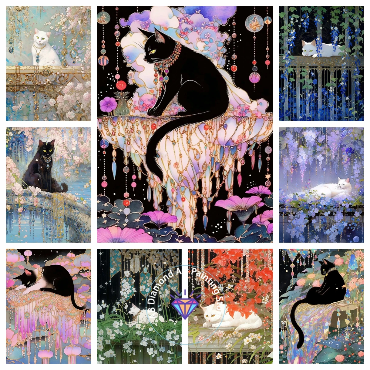 AB Diamond Painting Kit Art Black Cat and Flowers DIY Jewelry Cross Stitch Embroidery Sets Mosaic Home Decor Gift
AB Diamond Painting Kit Art Black Cat and Flowers DIY Jewelry Cross Stitch Embroidery Sets Mosaic Home Decor Gift