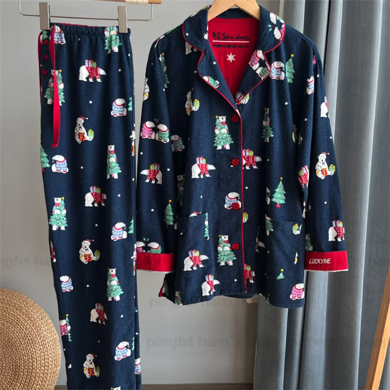 Soft Cotton Pajamas Women Autumn New Sleepwear 2Pcs Top Pant Long Sleeve Home Clothes Luxury Gift Lady Nightwear Print Pjs
Soft Cotton Pajamas Women Autumn New Sleepwear 2Pcs Top Pant Long Sleeve Home Clothes Luxury Gift Lady Nightwear Print Pjs
