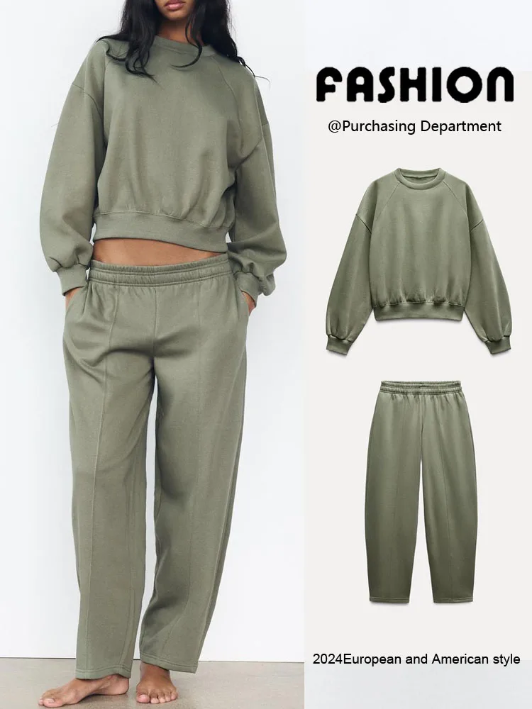 New Arrival Autumn ZA2024 Women's round Ne Long Sve Hoodie Velvet Casual Pants Comfortable Faion Set for Ladies
New Arrival Autumn ZA2024 Women's round Ne Long Sve Hoodie Velvet Casual Pants Comfortable Faion Set for Ladies