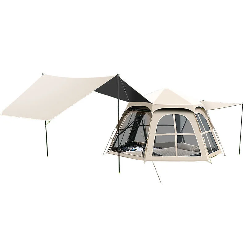 Vinyl hexagonal tent outdoor camping to protect the whole family happy canopy two-in-one
Vinyl hexagonal tent outdoor camping to protect the whole family happy canopy two-in-one