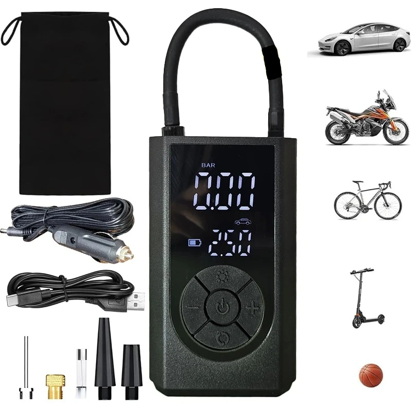 Portable Air Compressor for Car Tires Fast Air Pump Tire Inflator Accurate Pressure Air Pump for Motorcycle Bicycle Ball
Portable Air Compressor for Car Tires Fast Air Pump Tire Inflator Accurate Pressure Air Pump for Motorcycle Bicycle Ball