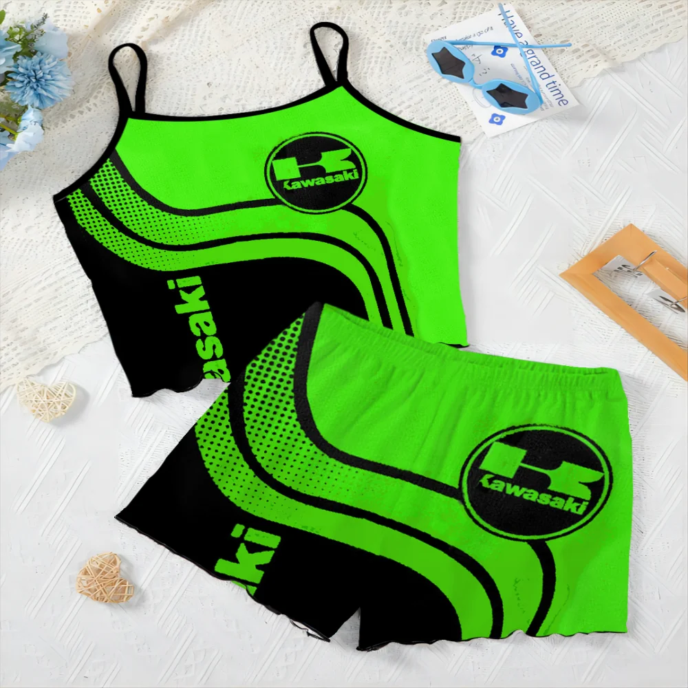 Women's Suit Clothes Set T-shirt Shorts New Two Piece Adventure Pants Sets Elegant Slip Dress Pieces Lettuce Trim Short Kawasaki
Women's Suit Clothes Set T-shirt Shorts New Two Piece Adventure Pants Sets Elegant Slip Dress Pieces Lettuce Trim Short Kawasaki