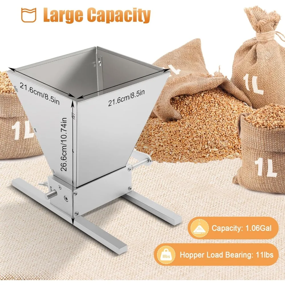 4L Hopper Grain Mill Grinder Hand Crank&Electric Drill Grain Mill Safety Upgraded for Milling Barley Wheat Grains Kitchen Tool
4L Hopper Grain Mill Grinder Hand Crank&Electric Drill Grain Mill Safety Upgraded for Milling Barley Wheat Grains Kitchen Tool