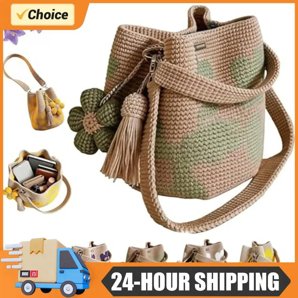 Women Textile Handmade Crochet Flower Tote Knit Lightweight Crossbody Shoulder Bag for Travel Shopping Work Dating Use
Women Textile Handmade Crochet Flower Tote Knit Lightweight Crossbody Shoulder Bag for Travel Shopping Work Dating Use