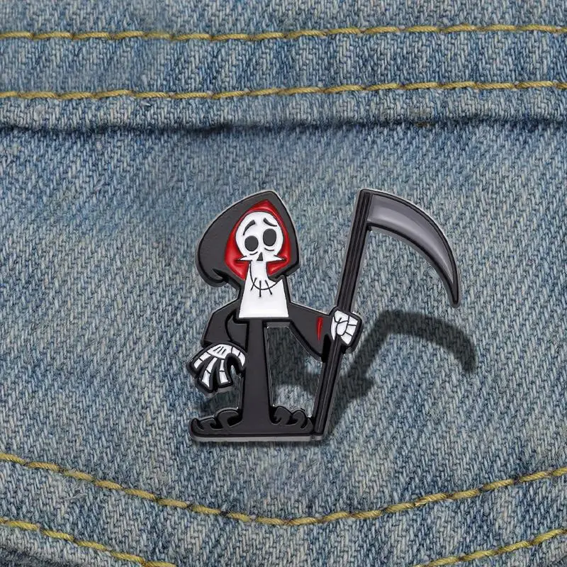 Anime Ghost Enamel Pins Custom Skeleton Death Scythe Brooches Lapel Badges Punk Gothic Jewelry Gift for Kids Friends
Anime Ghost Enamel Pins Custom Skeleton Death Scythe Brooches Lapel Badges Punk Gothic Jewelry Gift for Kids Friends