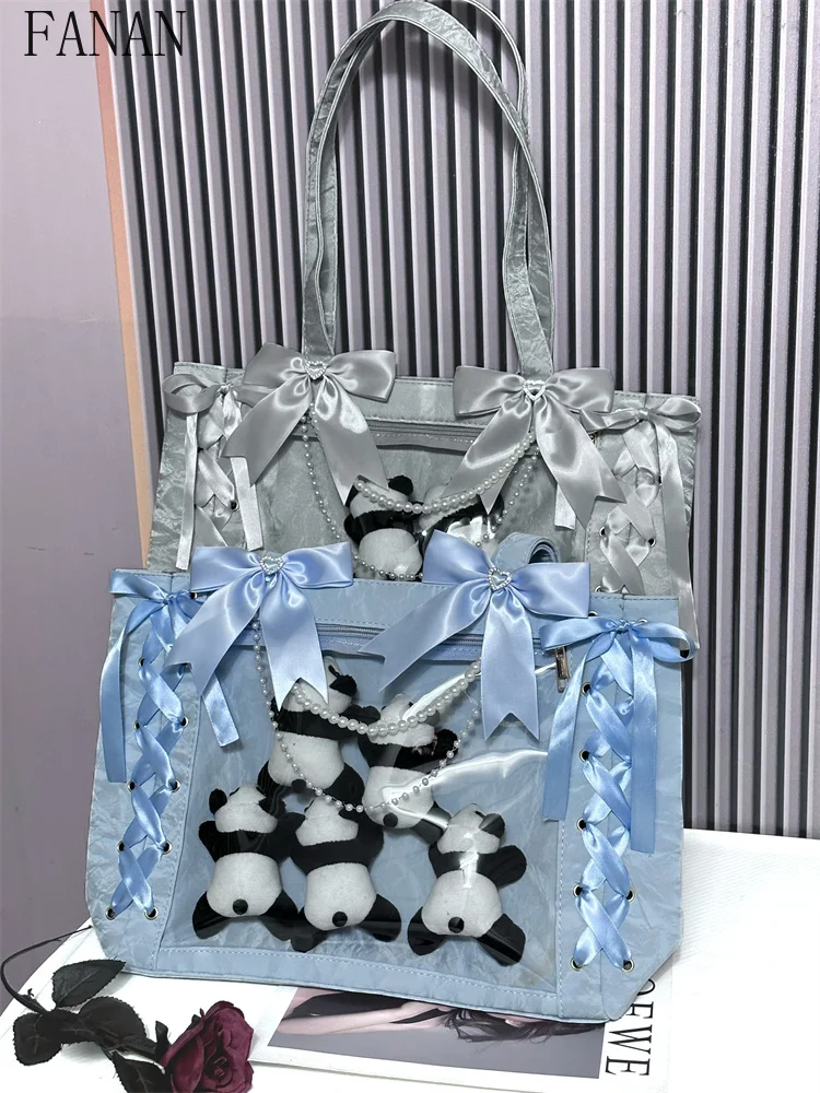 Lady Tote Bag Large Capacity Casual Handbag Transparent Single Shoulder Fashion Women's Handbags Sweet Cute Hand Bag 2025
Lady Tote Bag Large Capacity Casual Handbag Transparent Single Shoulder Fashion Women's Handbags Sweet Cute Hand Bag 2025
