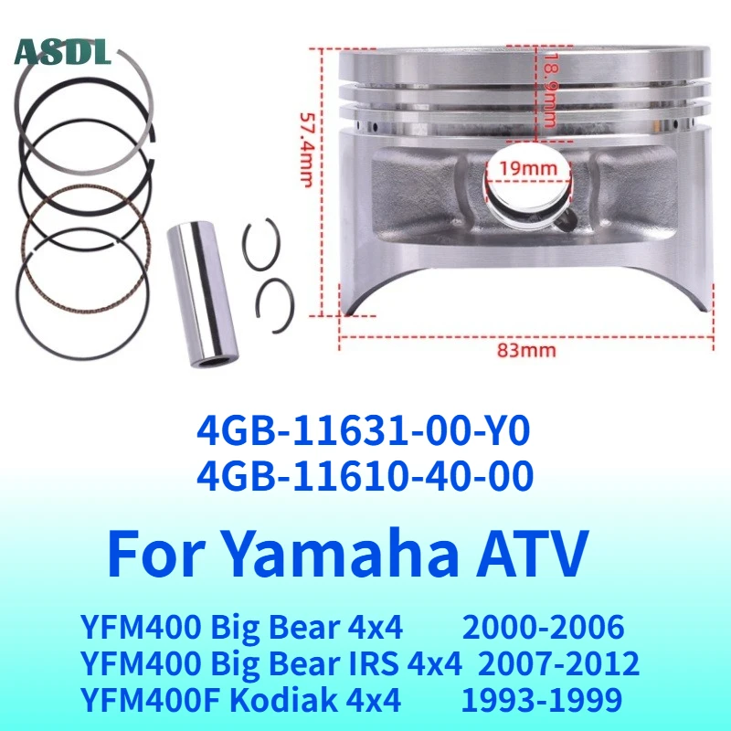 4GB-11631-00-Y0 Motorcycle 83mm STD Piston Rings Kit For Yamaha YFM400 Big Bear 2000-2012 YFM400F Kodiak 1993-1999 4GB-11610-40
4GB-11631-00-Y0 Motorcycle 83mm STD Piston Rings Kit For Yamaha YFM400 Big Bear 2000-2012 YFM400F Kodiak 1993-1999 4GB-11610-40