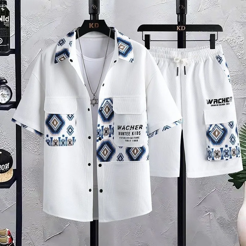 Summer New Sports Printed Short Sleeve Shirt and Shorts Set For Men Loose and Breathable Large Size High Quality Two-Piece Set
Summer New Sports Printed Short Sleeve Shirt and Shorts Set For Men Loose and Breathable Large Size High Quality Two-Piece Set