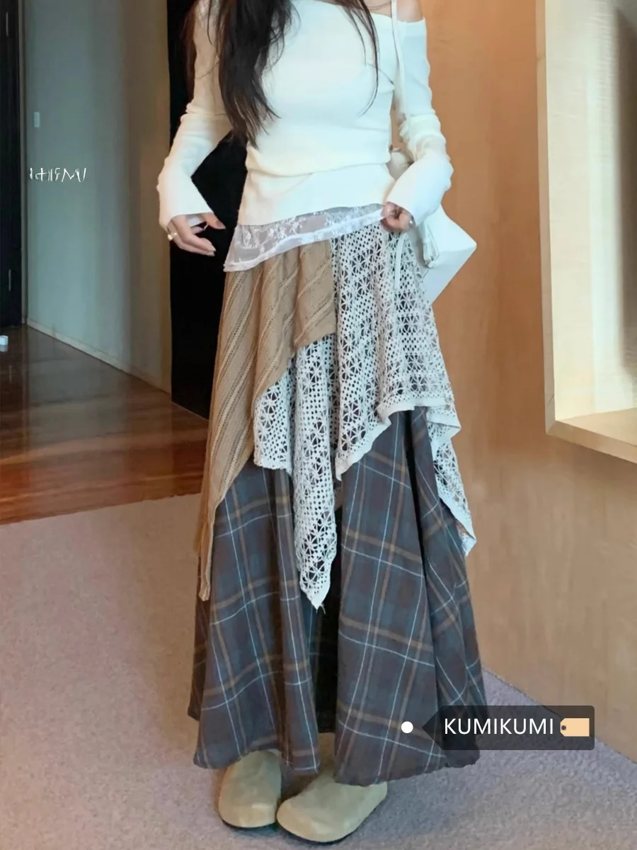 Chic Plaid A-Line Midi Skirt Women's Spring Season Unique Mosaic Design Korean Style Commute Polyester Fiber Slim Fit
Chic Plaid A-Line Midi Skirt Women's Spring Season Unique Mosaic Design Korean Style Commute Polyester Fiber Slim Fit