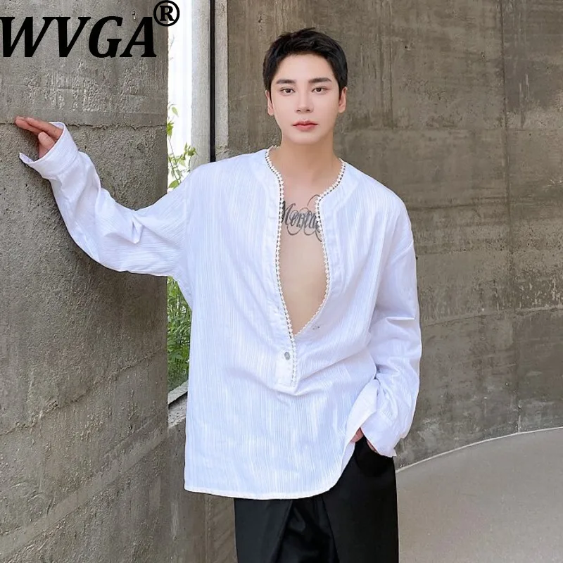 WVGA Spring Summer New Man Tide Collarless Trendy Pullover Button Design Long Sleeve Shirt Niche Chic Casual Top Ins Y2K W20491
WVGA Spring Summer New Man Tide Collarless Trendy Pullover Button Design Long Sleeve Shirt Niche Chic Casual Top Ins Y2K W20491