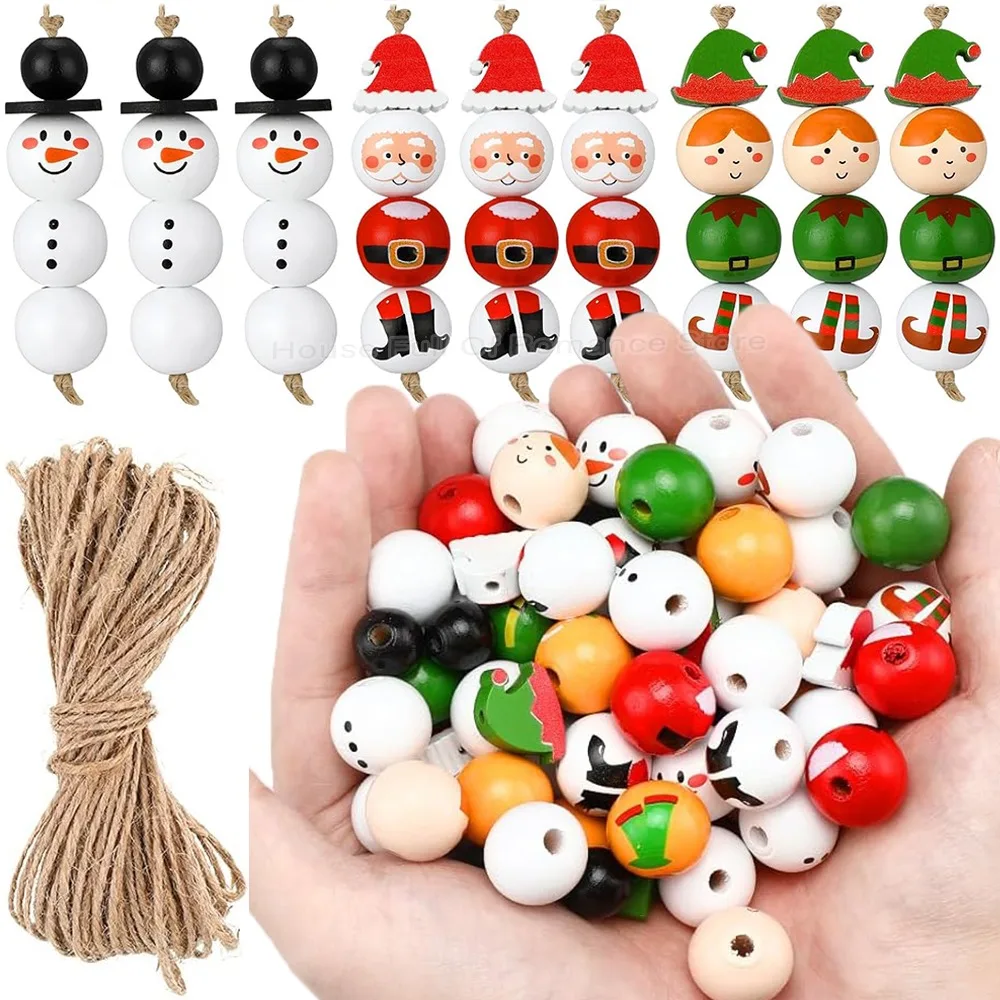 Christmas Snowman Wooden Beads Set DIY Xmas Tree Hanging Pendants Winter Santa Ornaments Creative Handmade Wood Loose Bead Decor
Christmas Snowman Wooden Beads Set DIY Xmas Tree Hanging Pendants Winter Santa Ornaments Creative Handmade Wood Loose Bead Decor
