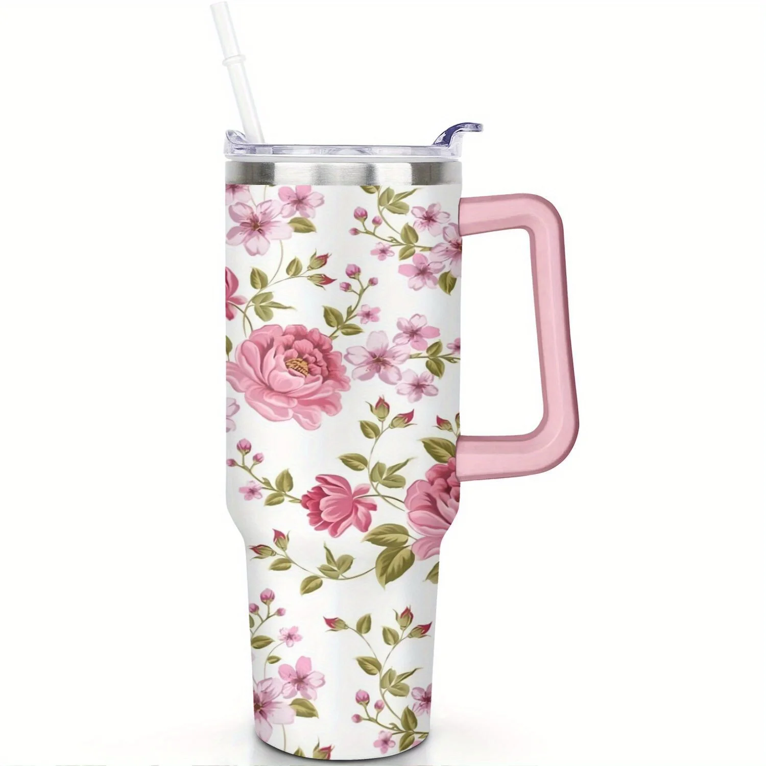40 Oz Pioneer Tumbler with Handle and Silicone Straws, Double Wall Vacuum Insulated Stainless Steel Travel Mug Leak-Proof Coffee Cup on Screw Lid and Straw Pink
40 Oz Pioneer Tumbler with Handle and Silicone Straws, Double Wall Vacuum Insulated Stainless Steel Travel Mug Leak-Proof Coffee Cup on Screw Lid and Straw Pink