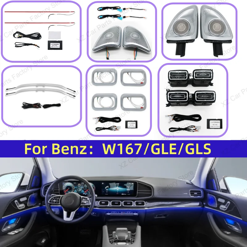 For Mercedes Benz GLE GLS W167 AMG GLE53 GLS63 Car Interior Multicolor Ambient Light Sunroof Lamp Seat Light RGB Air Vents Refit
For Mercedes Benz GLE GLS W167 AMG GLE53 GLS63 Car Interior Multicolor Ambient Light Sunroof Lamp Seat Light RGB Air Vents Refit