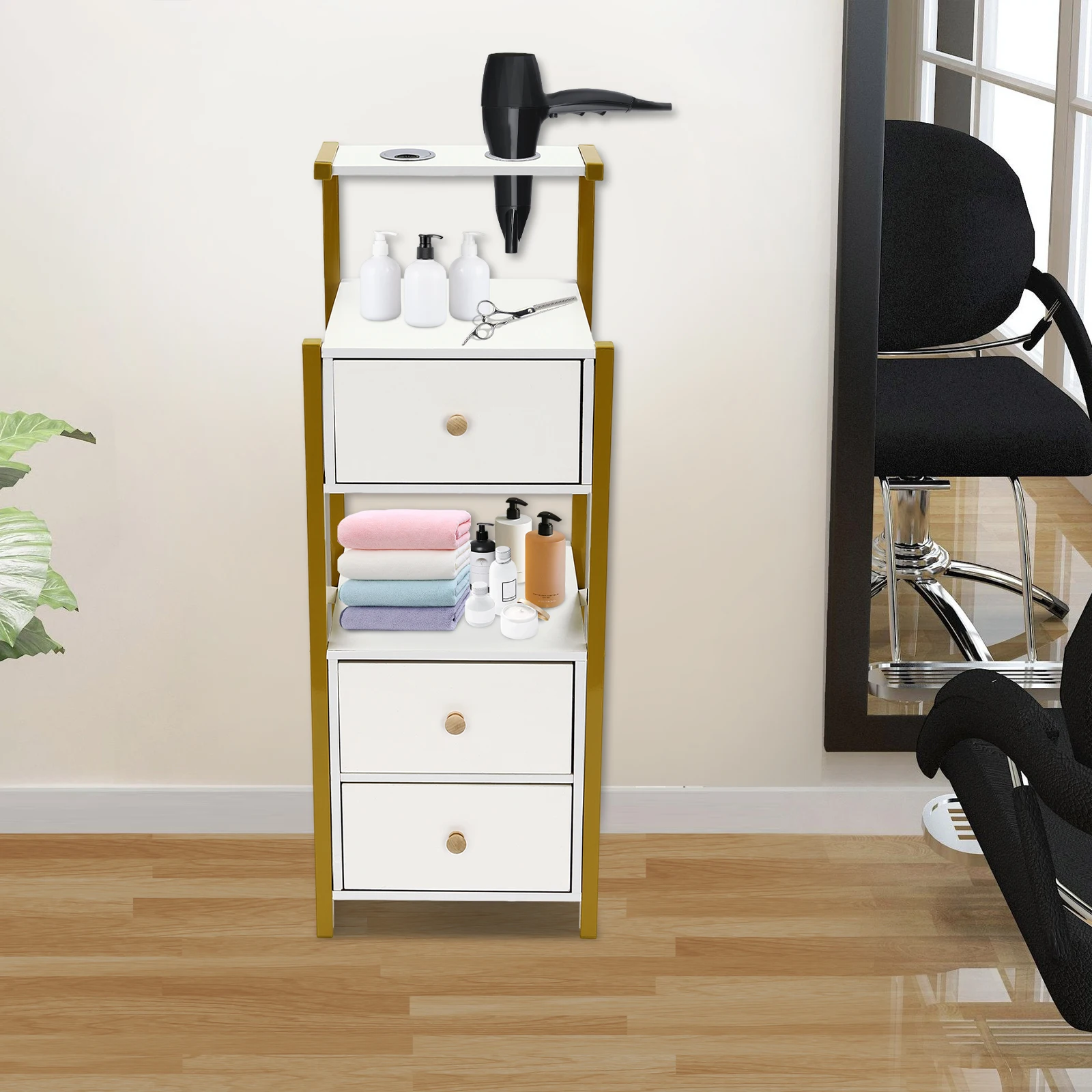 Floor Standing Beauty Salon Station, Barber Station with 3 Drawer, Salon Storage Cabinet
Floor Standing Beauty Salon Station, Barber Station with 3 Drawer, Salon Storage Cabinet