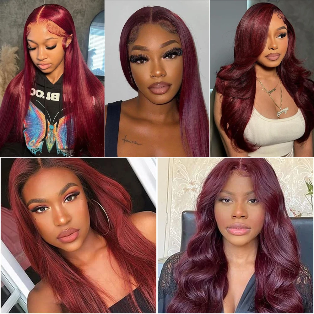 99J Burgundy 13x6 Colored HD Lace Front Wig PrePlucked Premium Red Bone Straight 13x4 Lace Frontal Human Hair Wig For Women
99J Burgundy 13x6 Colored HD Lace Front Wig PrePlucked Premium Red Bone Straight 13x4 Lace Frontal Human Hair Wig For Women