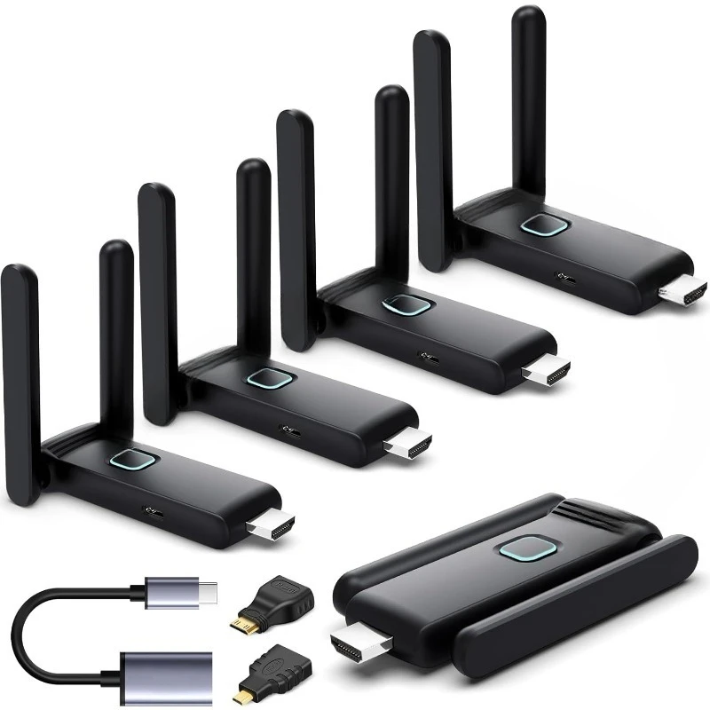 Wireless 4 Receivers and Transmitter,Up to 6 RXs,No Hot,Extender Plug and Play,165FT/50M,2.4/5G Wirelessly Simultaneous Exp
Wireless 4 Receivers and Transmitter,Up to 6 RXs,No Hot,Extender Plug and Play,165FT/50M,2.4/5G Wirelessly Simultaneous Exp