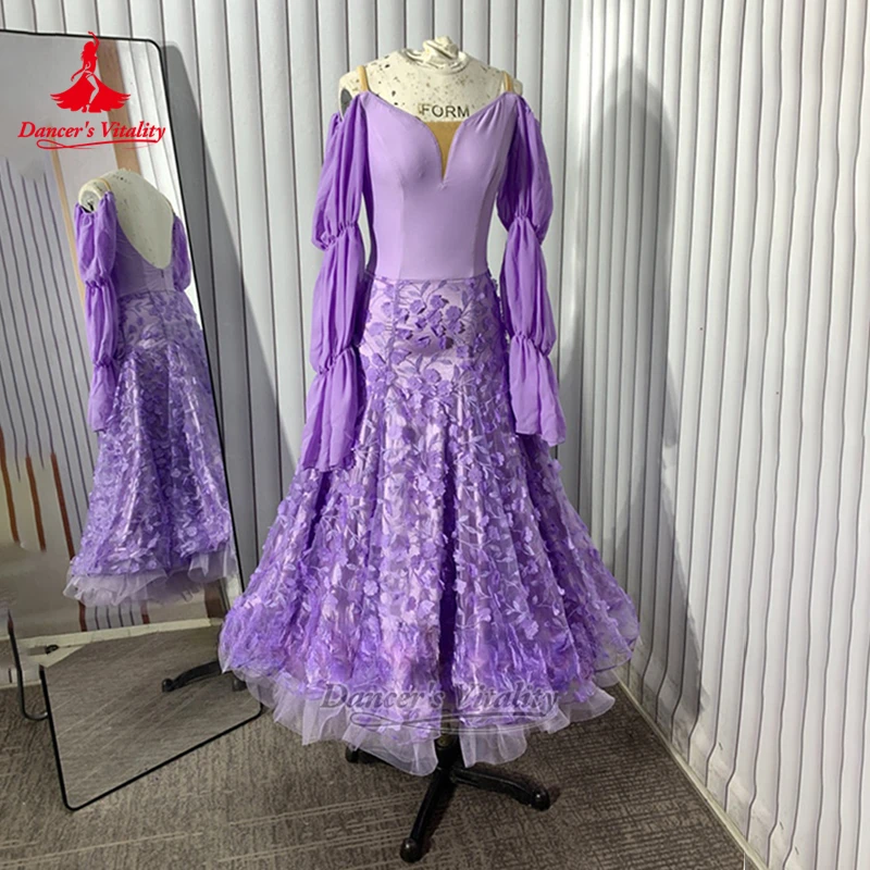 Adult Teenagers Ballroom Dance Dew Shoulder Dresses Customized Children Waltz Tango Perform&Practise Clothing Dancer's Vitality
Adult Teenagers Ballroom Dance Dew Shoulder Dresses Customized Children Waltz Tango Perform&Practise Clothing Dancer's Vitality
