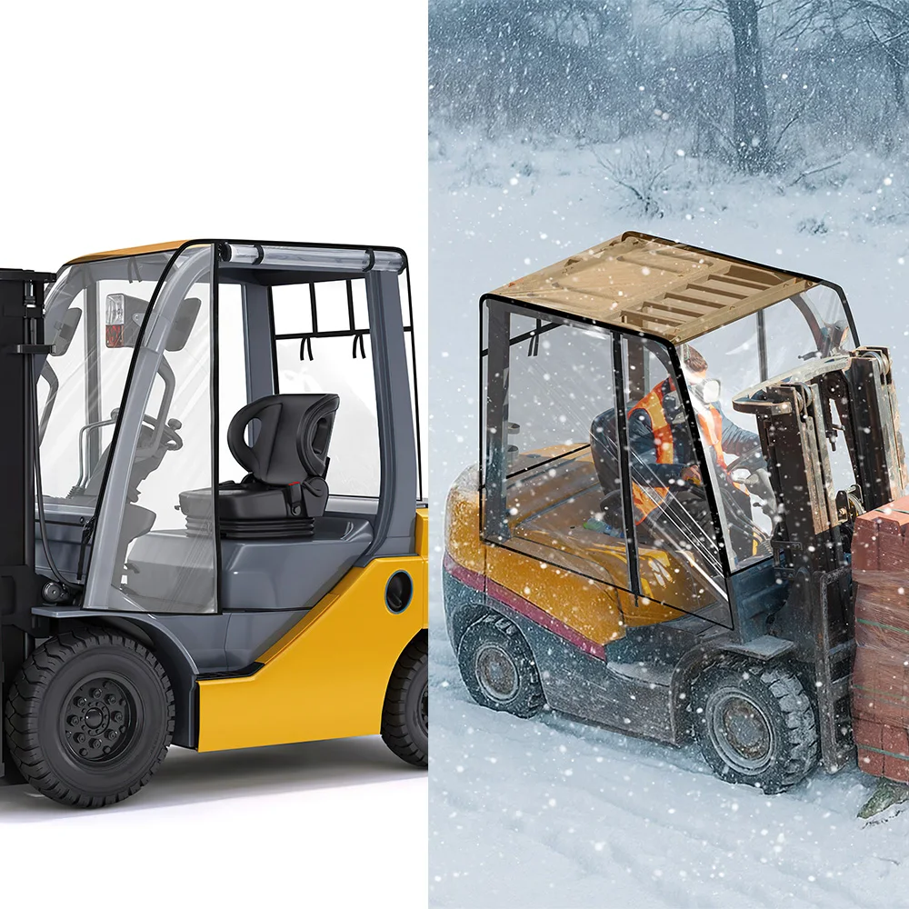 Universal Forklift Cab Enclosure Cover Kit Waterproof UV Protect Clear Soft Door with Zipper Entry S/M 55"/61"Top 6000/8000 lb
Universal Forklift Cab Enclosure Cover Kit Waterproof UV Protect Clear Soft Door with Zipper Entry S/M 55"/61"Top 6000/8000 lb