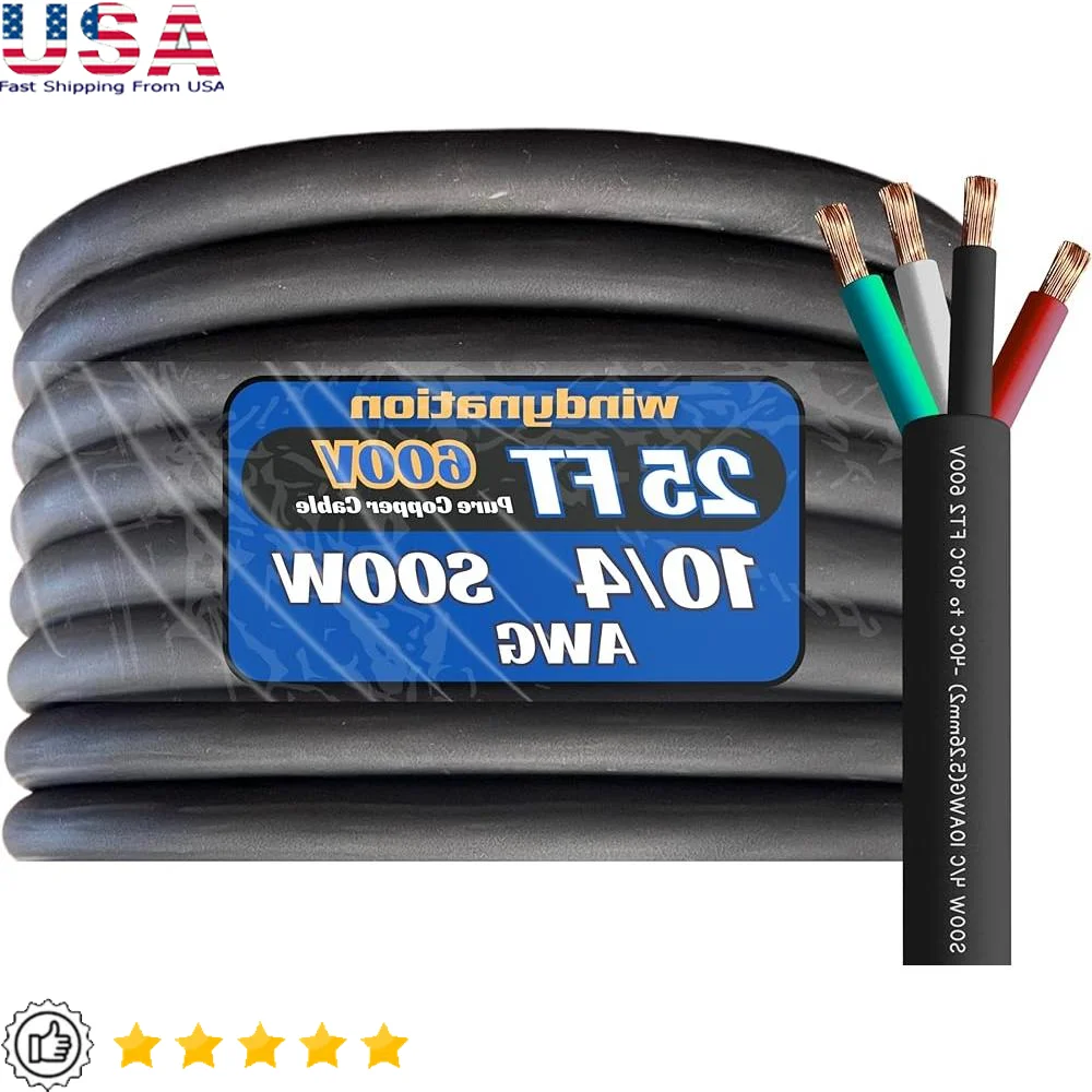 10AWG 10/4 SOOW удлинитель питания 25 футов 600 В гибкий многожильный кабель для тяжелого оборудования, сварка, зарядка, наружное использование
10AWG 10/4 SOOW удлинитель питания 25 футов 600 В гибкий многожильный кабель для тяжелого оборудования, сварка, зарядка, наружное использование