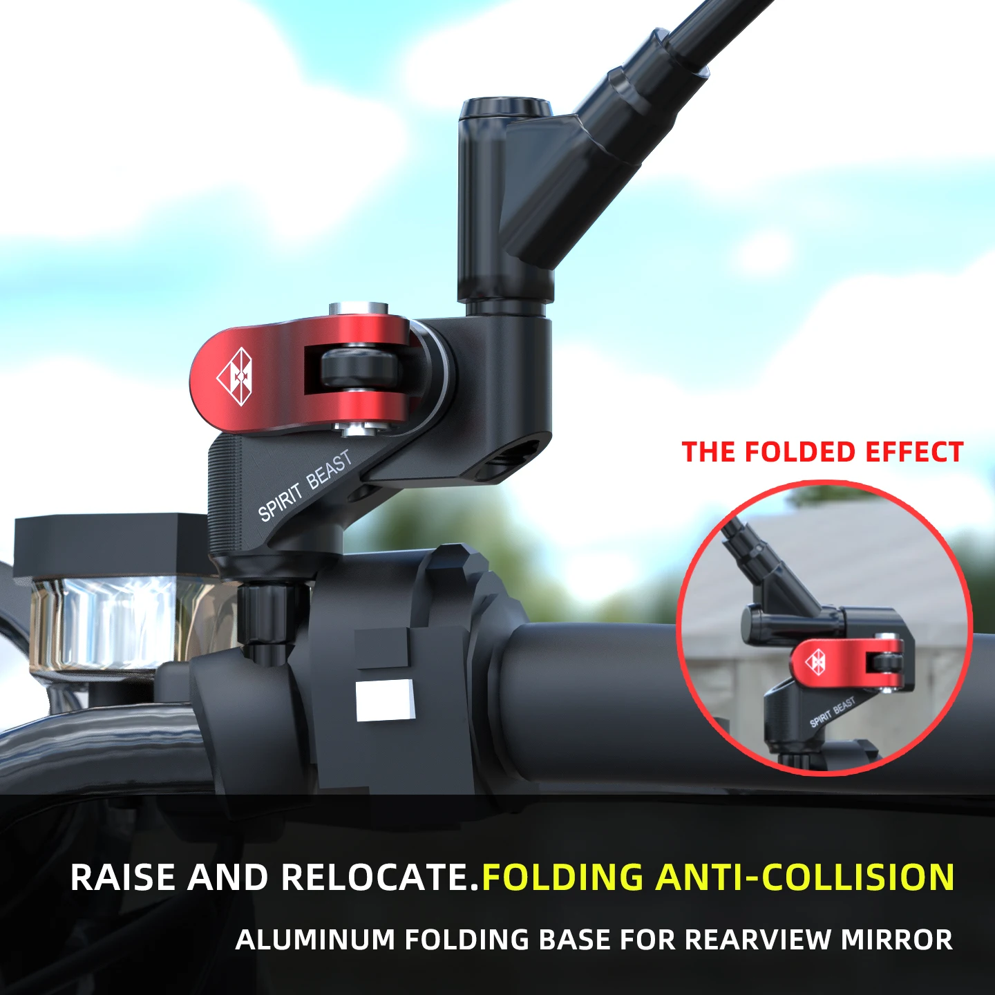 Spirit Beast Motorcycle Mirror Foldable Base for Universal Electric Scooter with Aluminum Alloy Height Adjustable Bracket
Spirit Beast Motorcycle Mirror Foldable Base for Universal Electric Scooter with Aluminum Alloy Height Adjustable Bracket