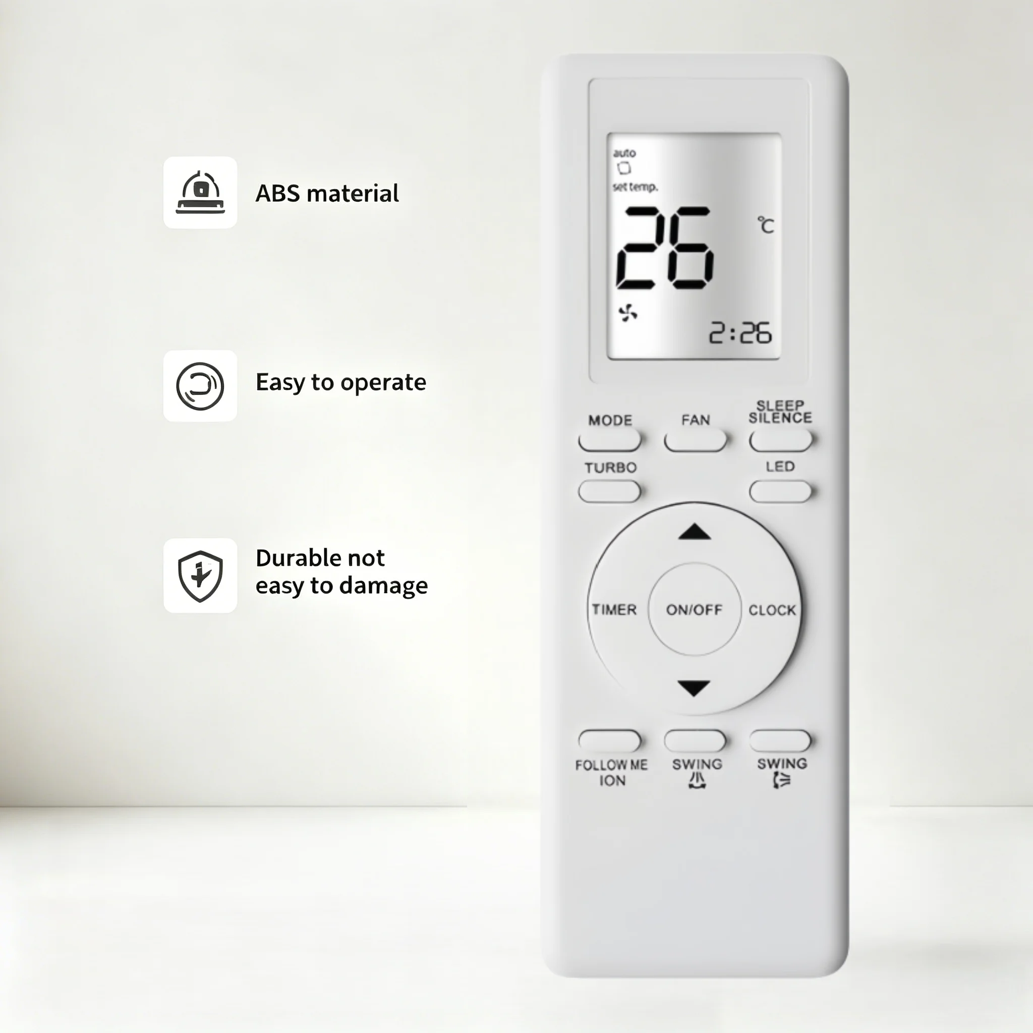Brand new high-quality RG94A/BGEF remote control, specially compatible with YORK air conditioner models.Perfect match for RG94A
Brand new high-quality RG94A/BGEF remote control, specially compatible with YORK air conditioner models.Perfect match for RG94A