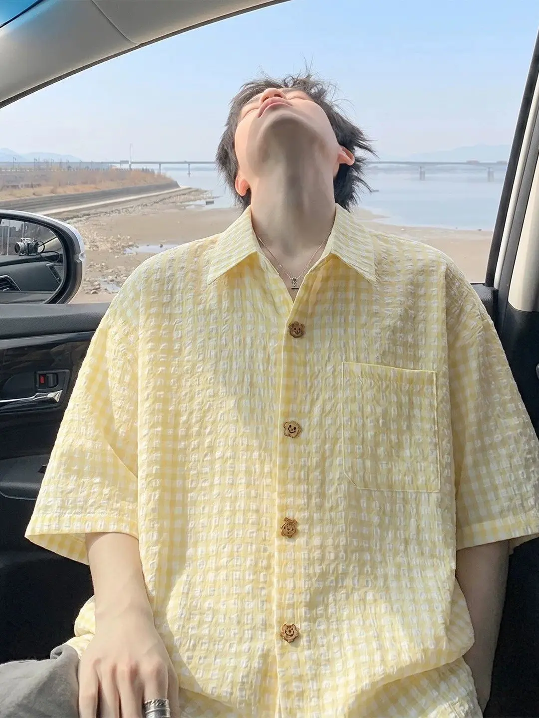 Yellow Plaid Casual Loose Men's Shirt Summer Short Sleeve Turn-down Collar Vacation Style Button Open Cardigan Breathable Pol...
Yellow Plaid Casual Loose Men's Shirt Summer Short Sleeve Turn-down Collar Vacation Style Button Open Cardigan Breathable Pol...