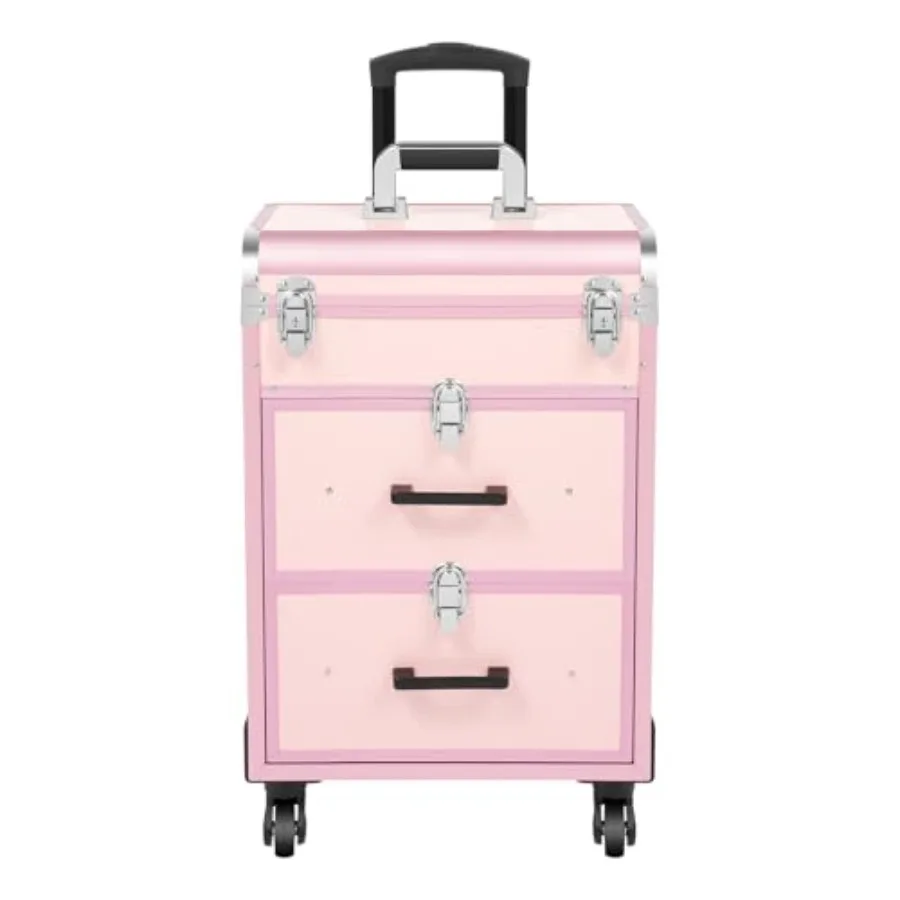 Pink 3-Tier Aluminum Portable Makeup Organizer Suitcase with Lock and Key for Travel Beauty Luggage Trolley Cosmetic Storage Bo
Pink 3-Tier Aluminum Portable Makeup Organizer Suitcase with Lock and Key for Travel Beauty Luggage Trolley Cosmetic Storage Bo